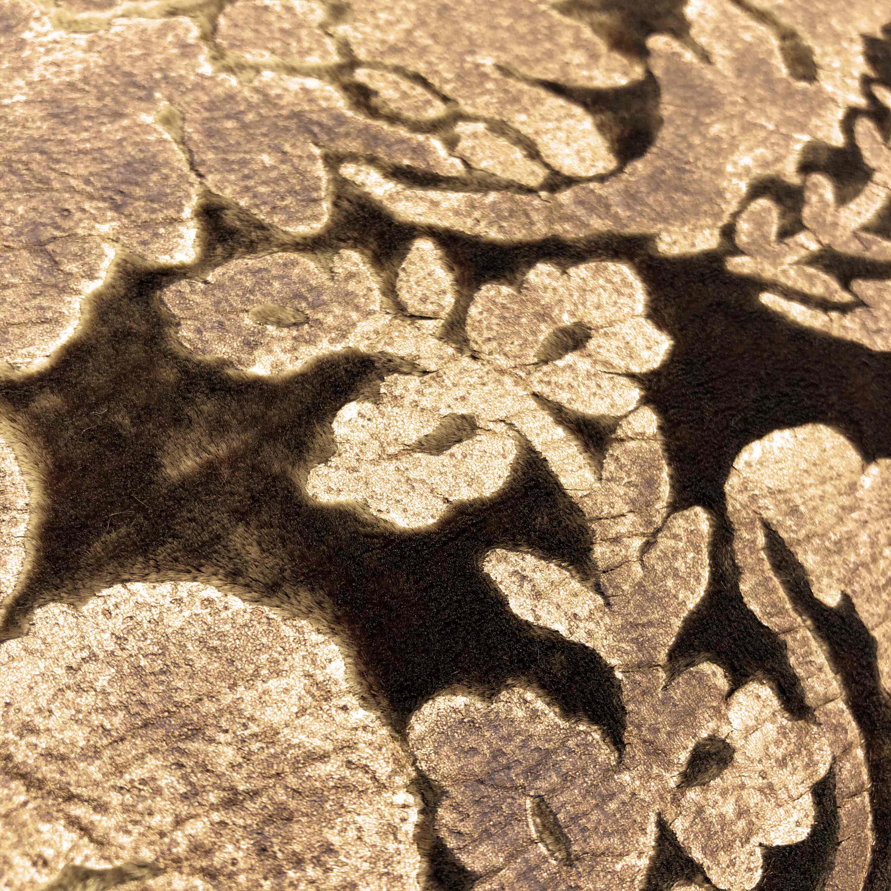 Brown Velvet & Gold Paisley Cushion Cover, 50x50cm