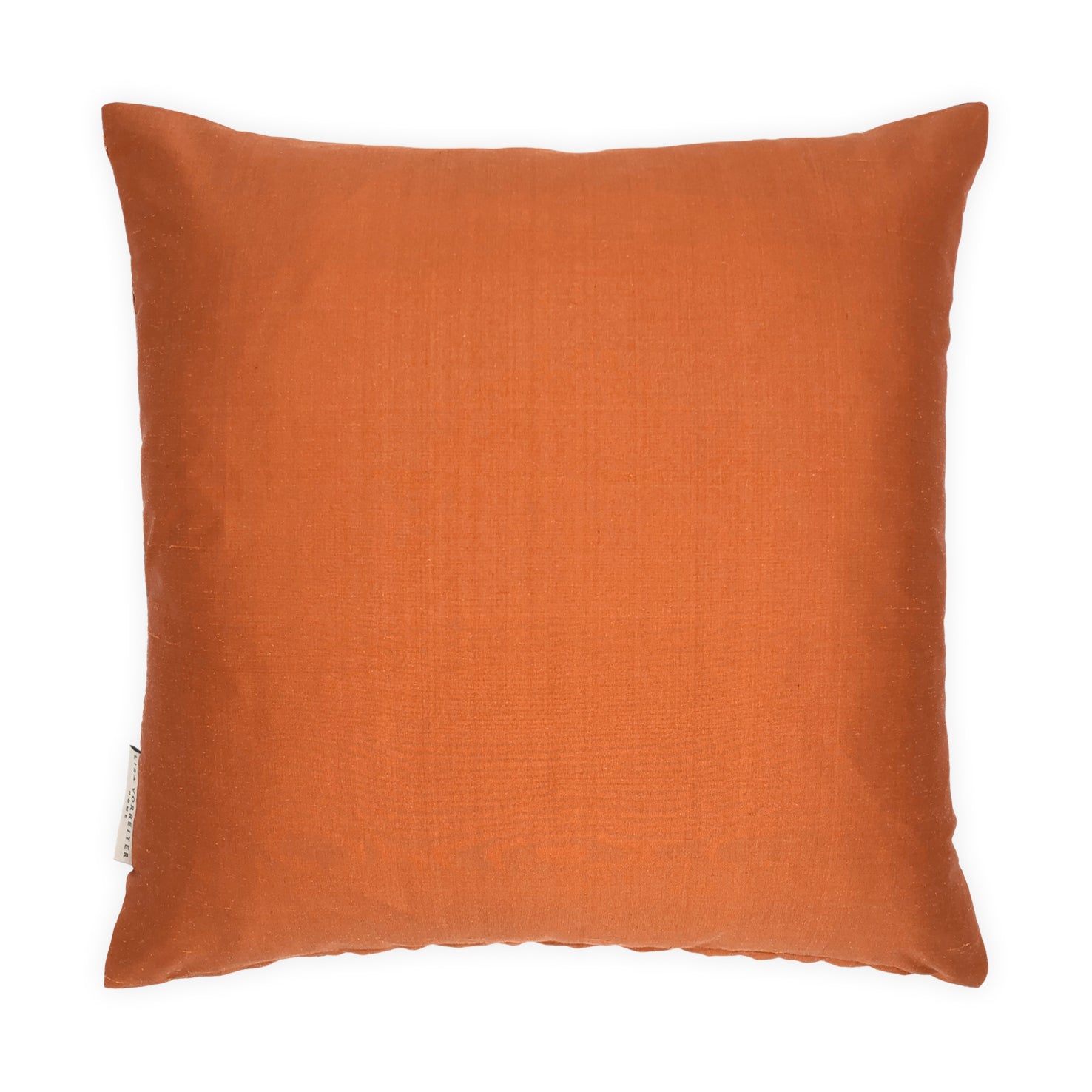 Grey & Orange Embroidered Paisley Silk Cushion, Reversible, 40x40cm