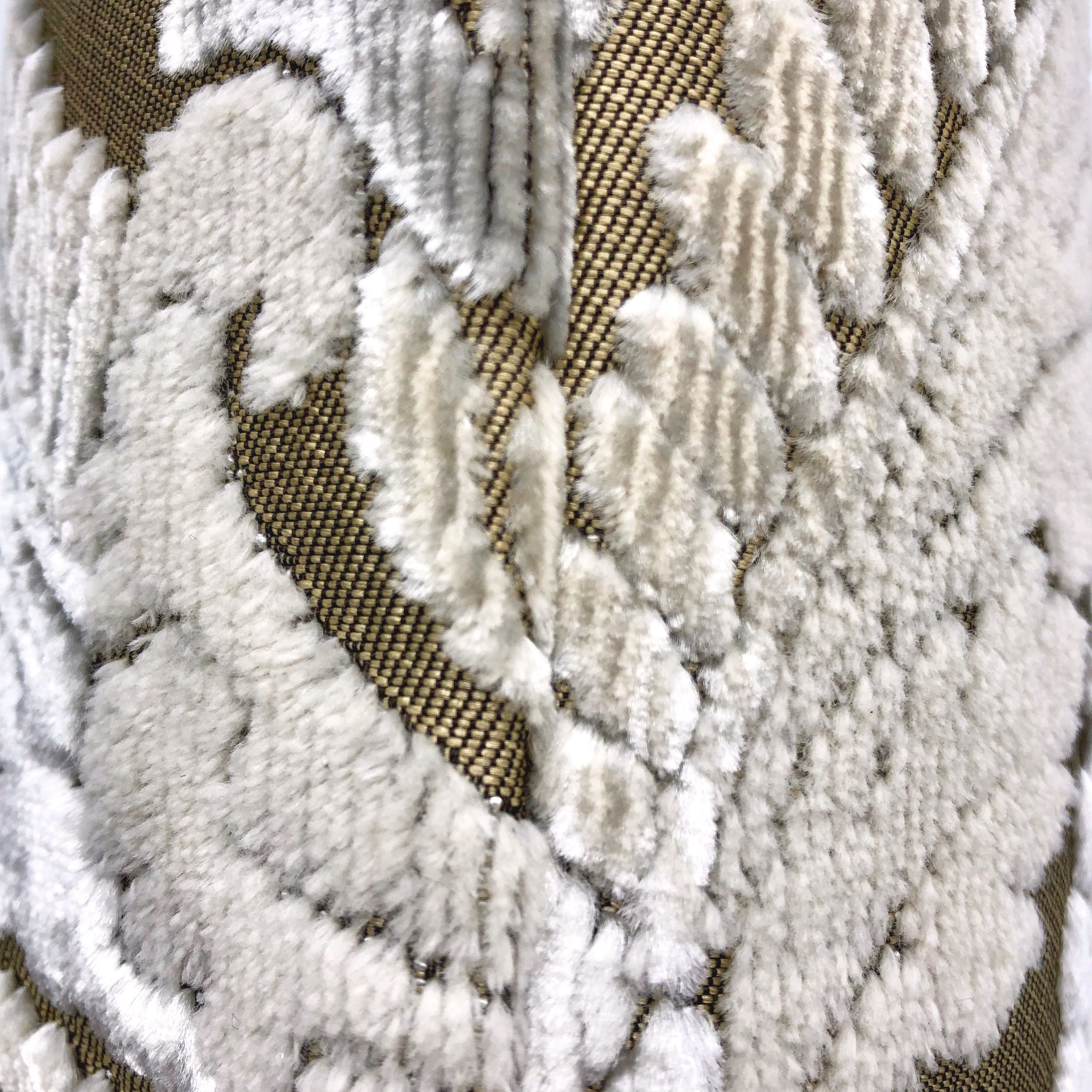 Gold & Cream Velvet Paisley Devoré Cushion Cover - 40x40cm