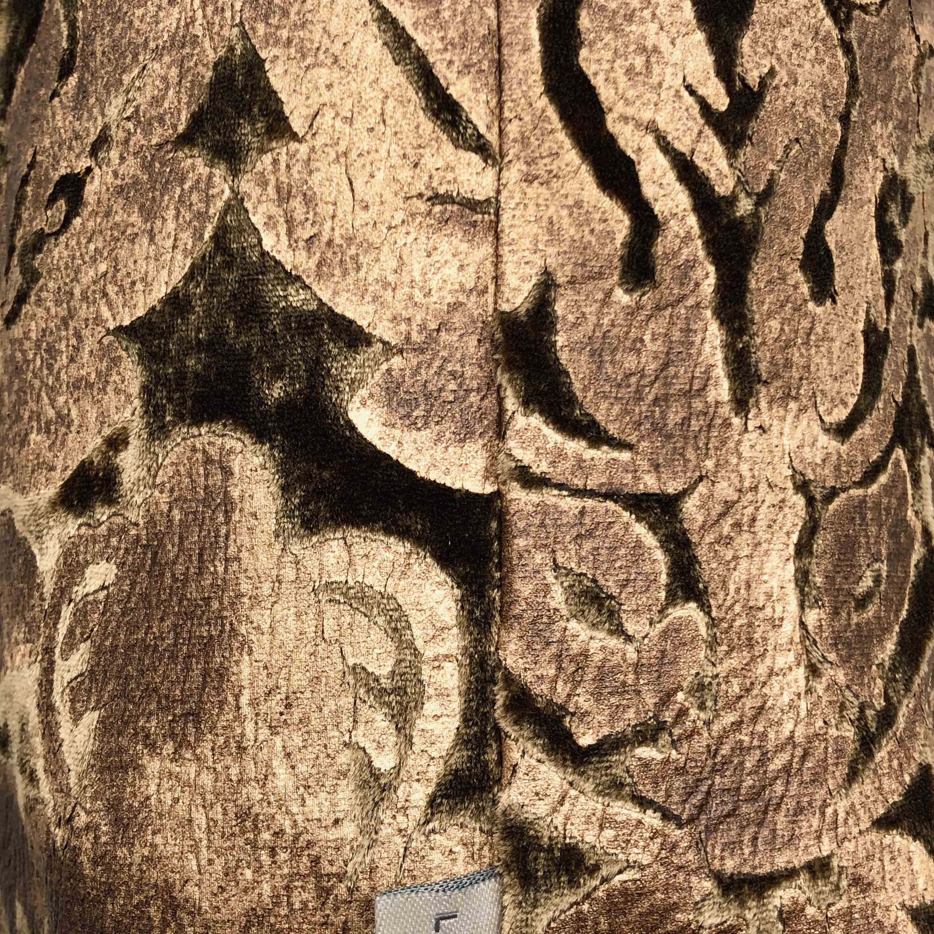 Brown Velvet & Gold Paisley Cushion Cover, 50x50cm