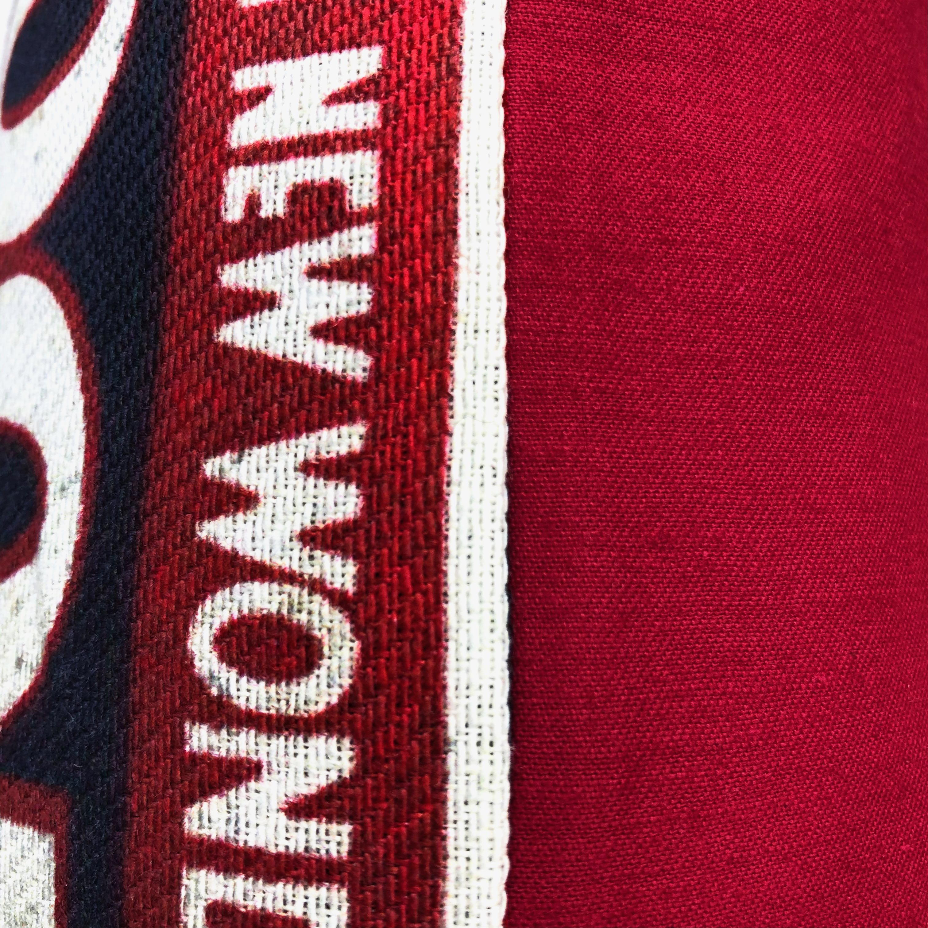 Navy Blue & Red Novelty Robot Print Cushion, Reversible - 40x40cm