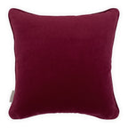 Red Velvet Devoré Flower on Gold Jacquard Cushion Cover, Reversible - 50x50cm
