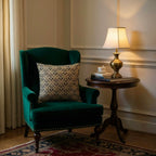 Fleur de Lis Black & Gold Jacquard Cushion - 40x40cm