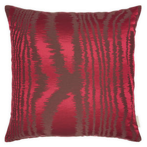 Deep Red Silk Taffeta Cushion - 60x60cm