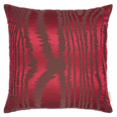 Deep Red Silk Taffeta Cushion - 60x60cm