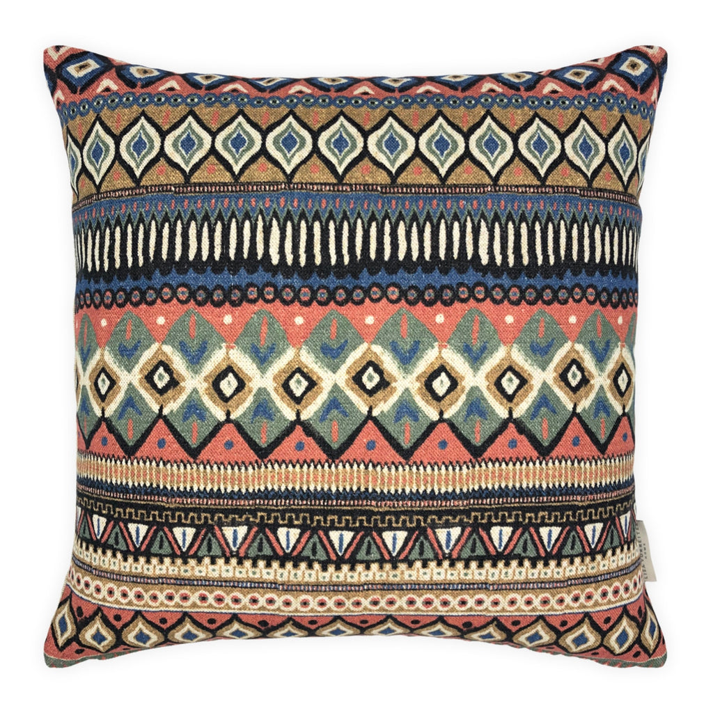 Multicoloured Thick Cotton Kilim Cushion, Reversible - 50x50cm