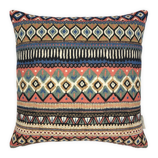 Multicoloured Thick Cotton Kilim Cushion, Reversible - 50x50cm