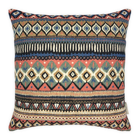 Multicoloured Thick Cotton Kilim Cushion, Reversible - 50x50cm