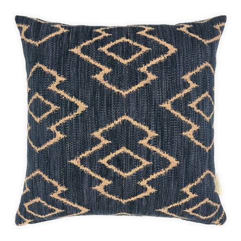 Dark Blue & Sand Kilim Cushion - 50x50cm
