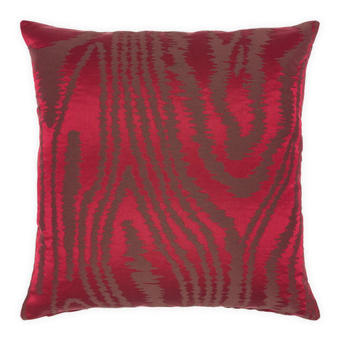 Deep Red Silk Taffeta Cushion - 50x50cm