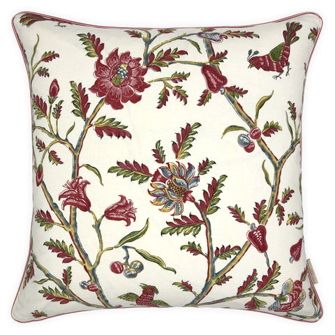 Red, Green & Blue Cashew Nut Tree Cotton Cushion, Reversible 60x60cm