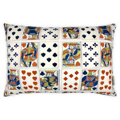 Playing Cards Print Cushion, Reversible - 40x60cm