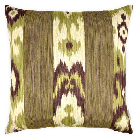 Large Brown & Green Striped Kilim Cushion - 60x60cm
