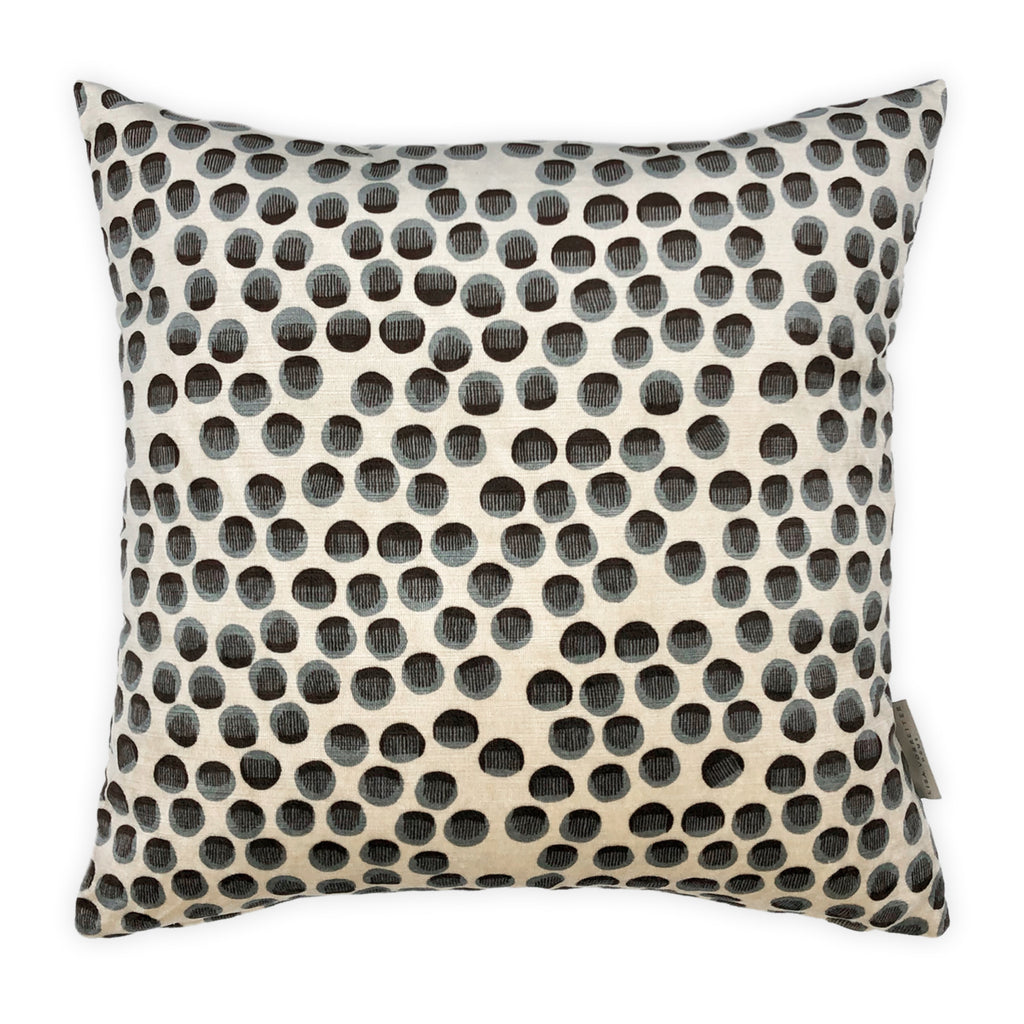 Multicoloured Spotted Velvet Cushion - 45x45cm
