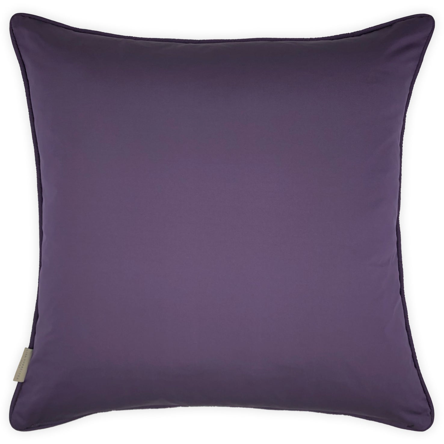Large Flower Print on Beige Linen Cushion, Reversible - 60x60cm