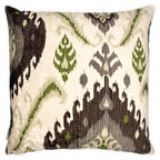 Green, Beige & Brown Velvet Kilim Cushion, Reversible - 60x60cm