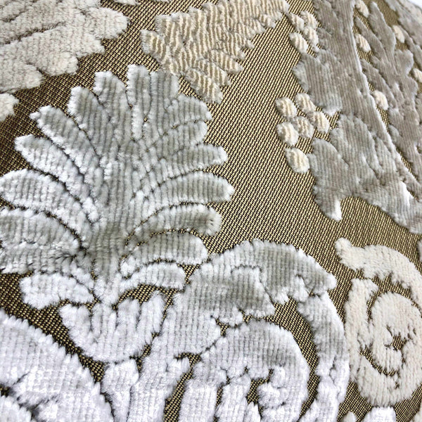 Gold & Cream Velvet Paisley Devoré Cushion - 40x40cm