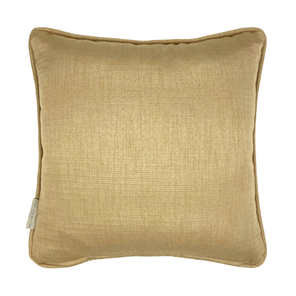 Gold & Green Piped Swirl Motif Luxurious Jacquard Cushion, Reversible - 40x40cm