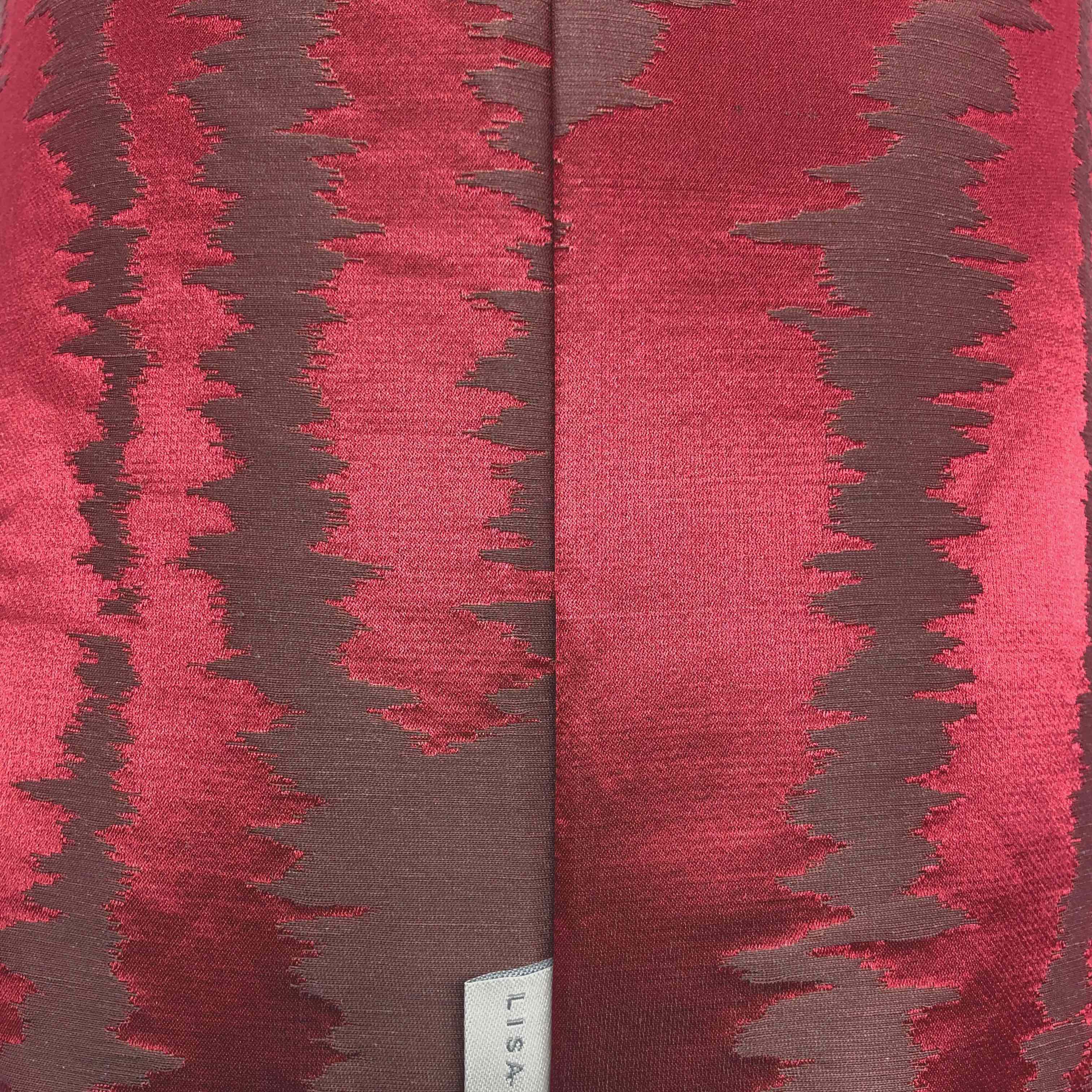 Deep Red Silk Taffeta Cushion - 50x50cm