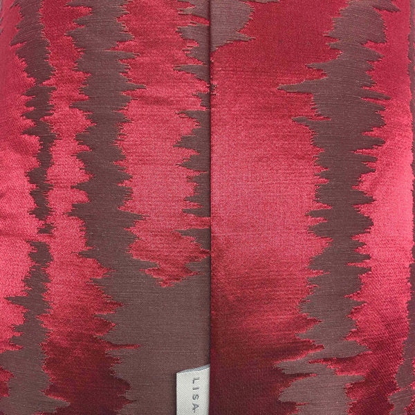 Deep Red Silk Taffeta Cushion - 50x50cm
