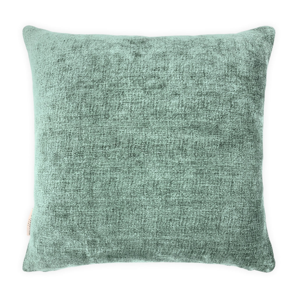 Textured Blue & Cream Velvet Bird & Florals Cushion, Reversible - 45x45cm