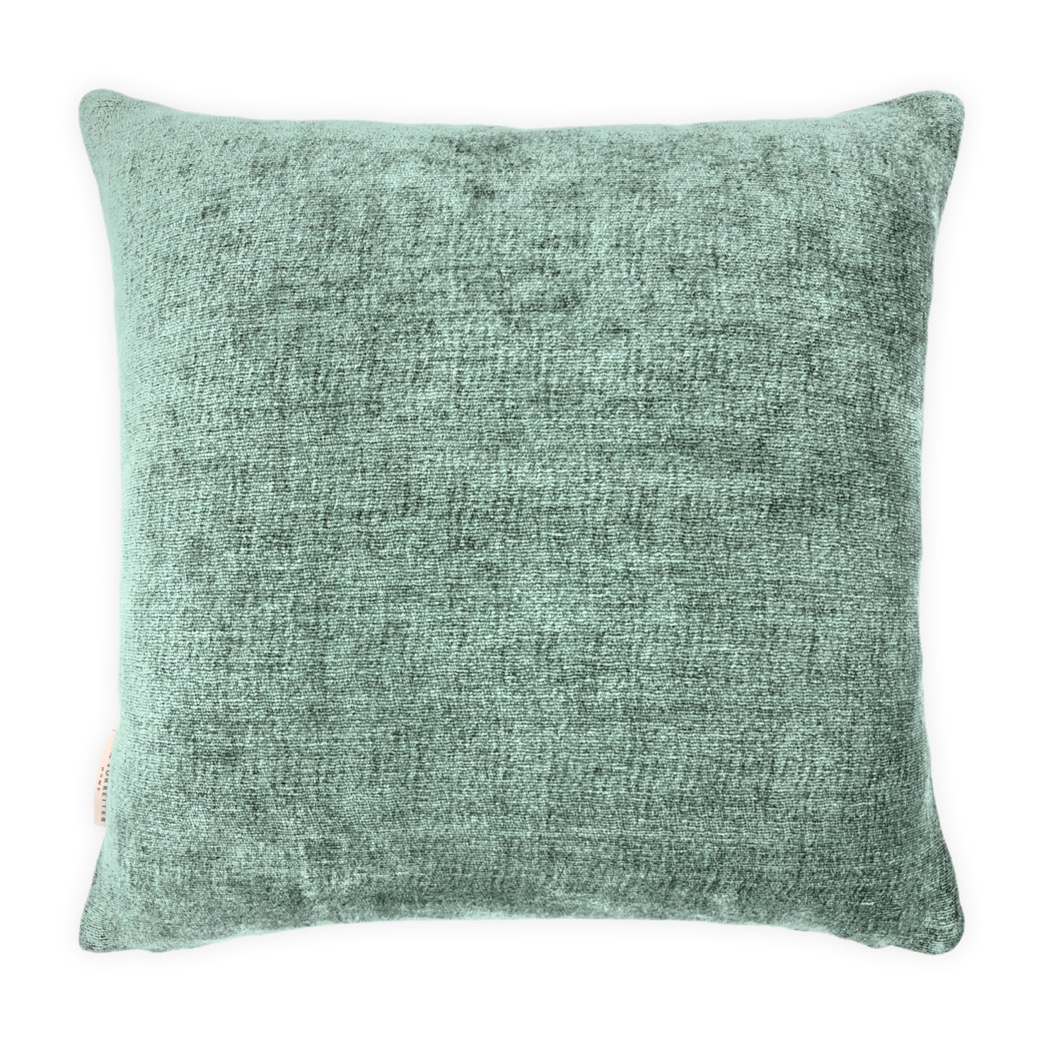 Textured Blue & Cream Velvet Bird & Florals Cushion, Reversible - 45x45cm