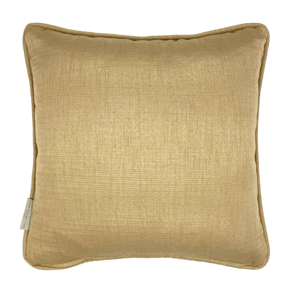 Gold & Green Piped Swirl Motif Luxurious Jacquard Cushion, Reversible - 45x45cm