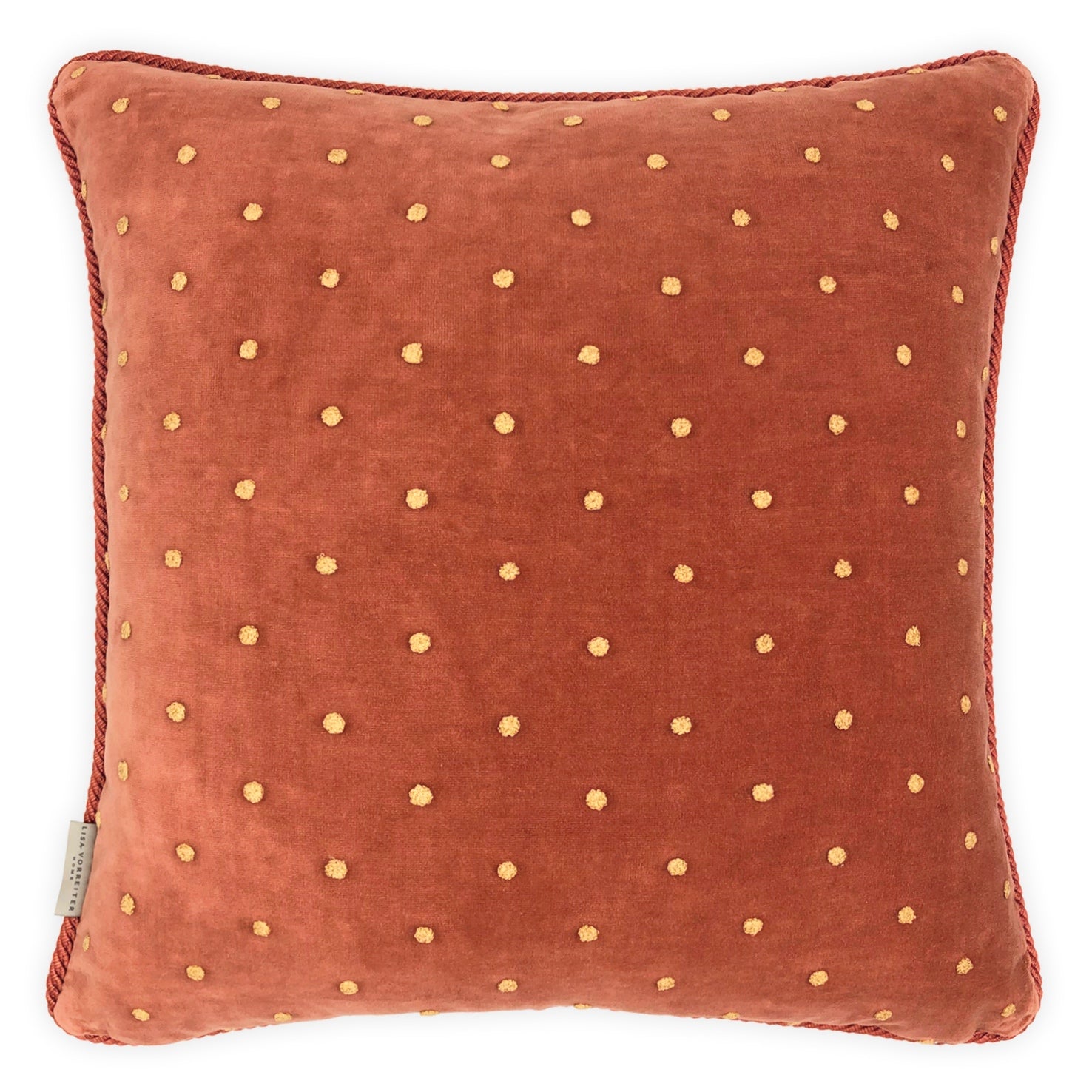 Green & Orange Floral Jacquard Cushion, Reversible - 55x55cm