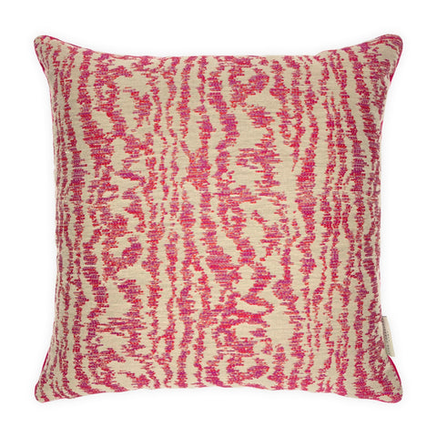 Pink & Beige Jacquard Cushion, Reversible - 45x45cm