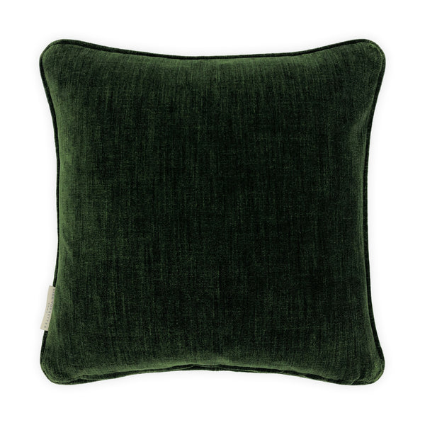 Striped Green Tree & Horse Print Cushion, Reversible - 40x40cm