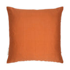Grey & Orange Embroidered Paisley Silk Cushion, Reversible, 40x40cm