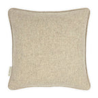 Beige Wool with Brown Paisley Print Cushion, Reversible - 45x45cm