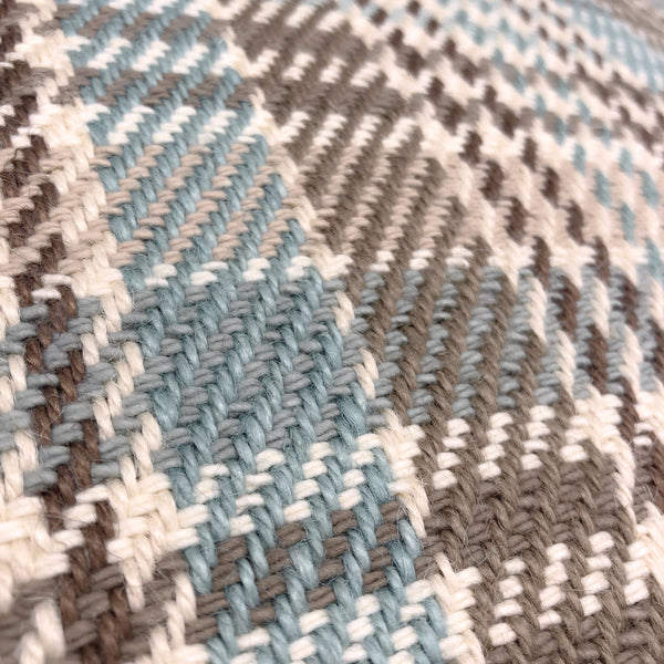 Chunky Woven Multicoloured Checked Cushion, Reversible - 60x60cm