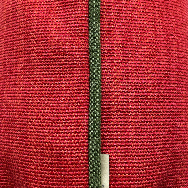 Textured Red Cushion with Green Piping - 40x40cm