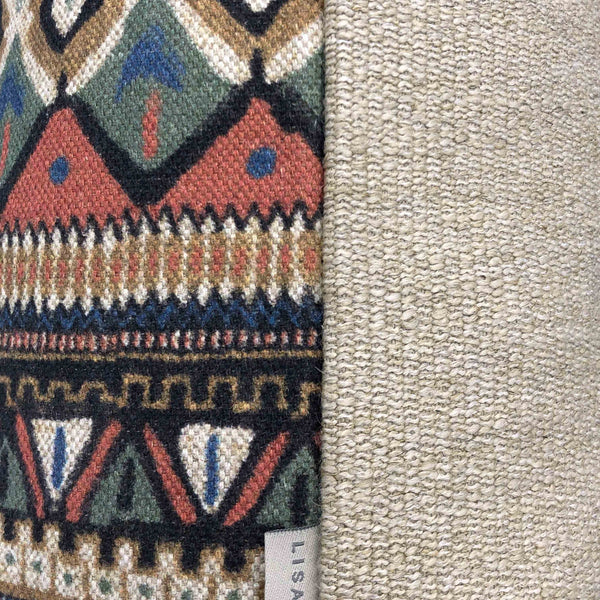 Multicoloured Thick Cotton Kilim Cushion, Reversible - 50x50cm