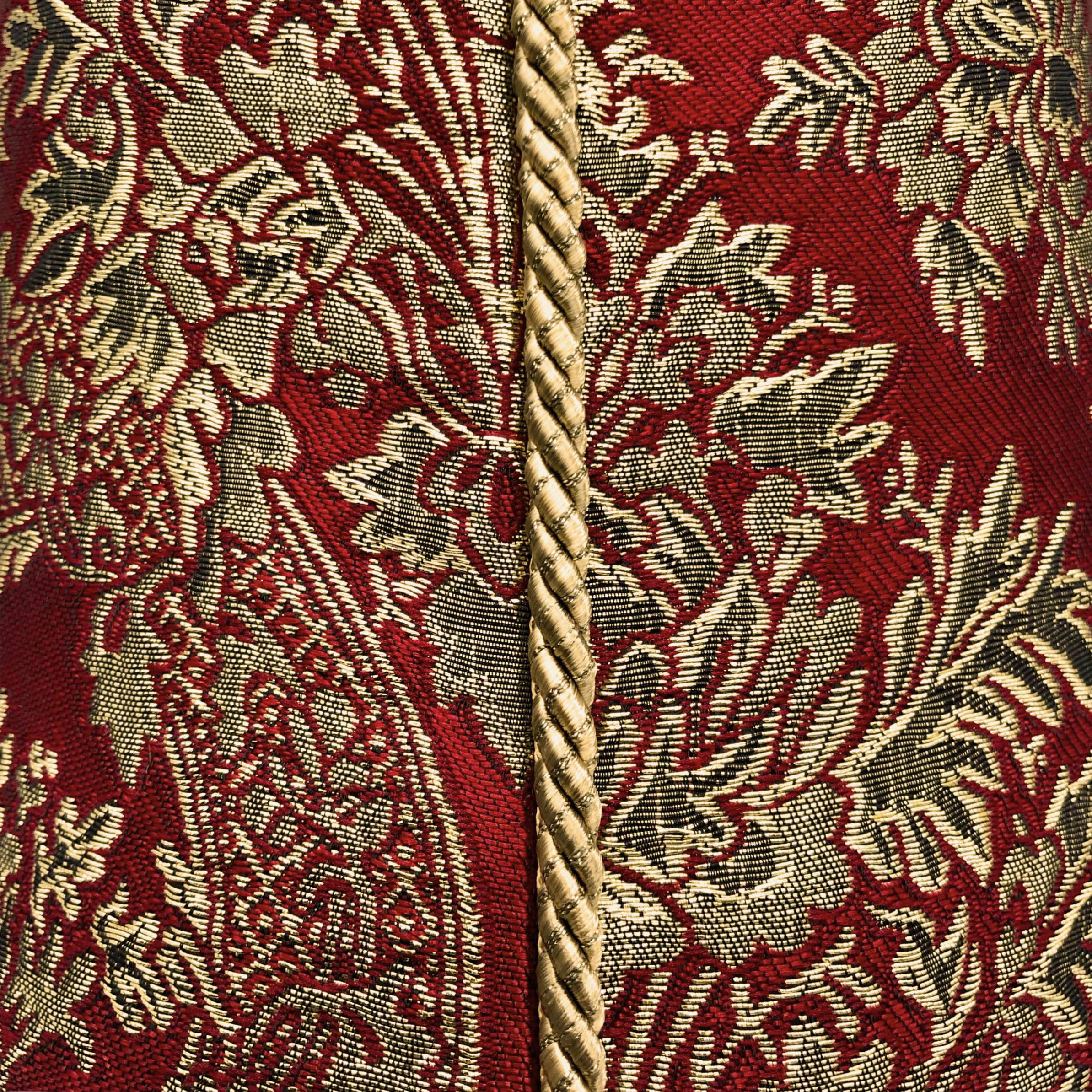 Luxurious Red & Gold Paisley Jacquard Cushion Cover - 45x45cm