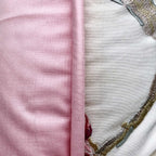 Pink Cherry Blossom Embroidery on Silk Cushion, Reversible - 35x35cm