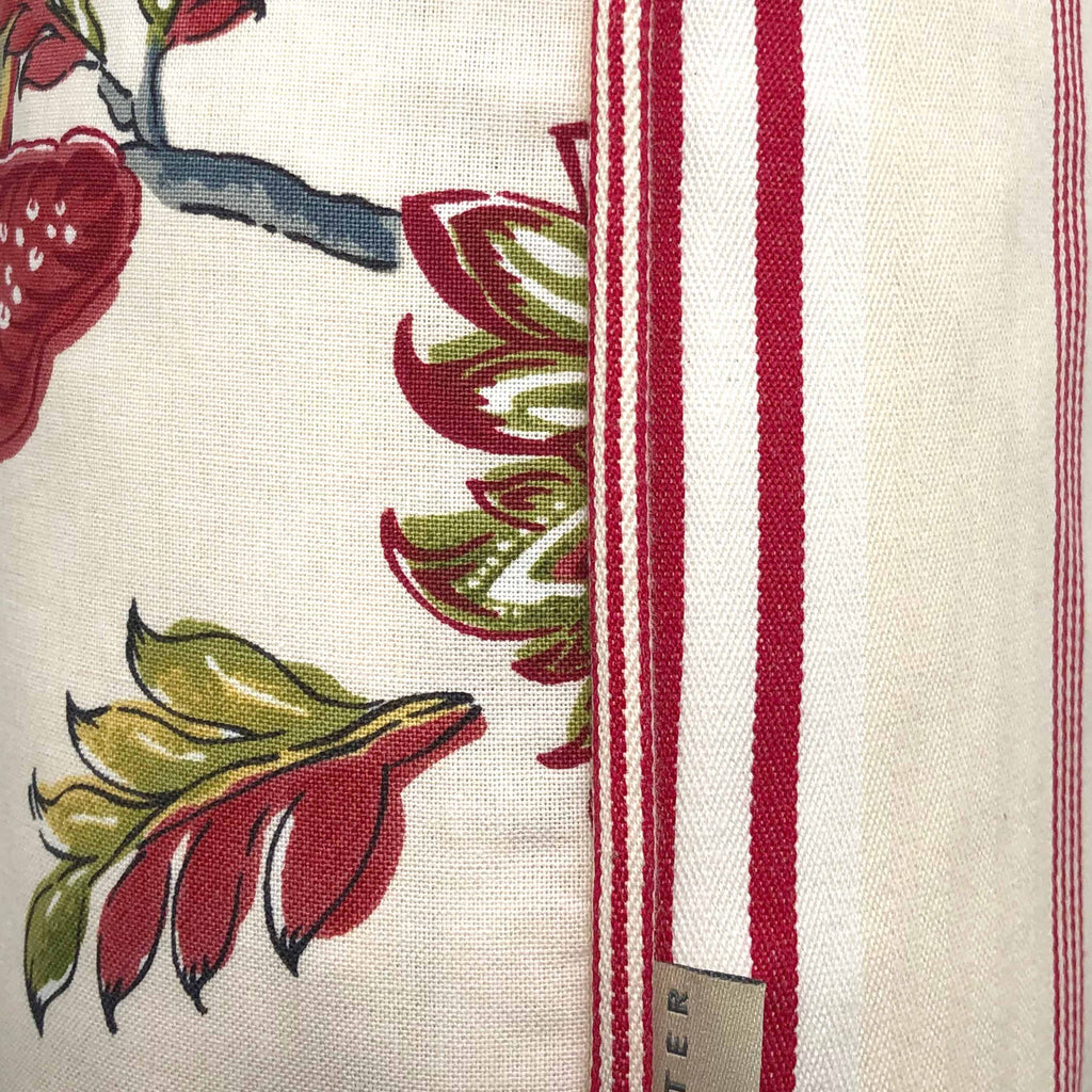 Red, Green & Blue Cashew Nut Tree Cotton Cushion, Reversible 40x40cm